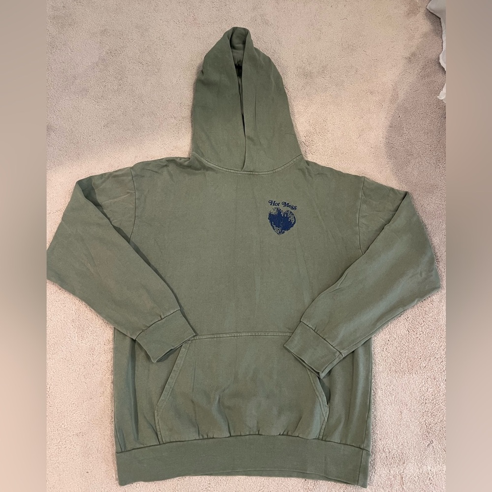 Hot Mess Alix Earle Olive Green Hoodie Sweatshirt